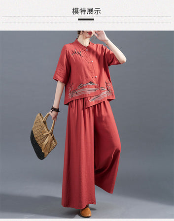 Two-Piece Ethnic-Inspired Casual Set